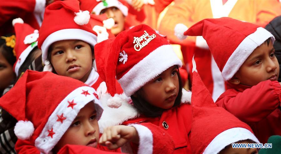 NEPAL-KATHMANDU-CHRISTMAS-CELEBRATION