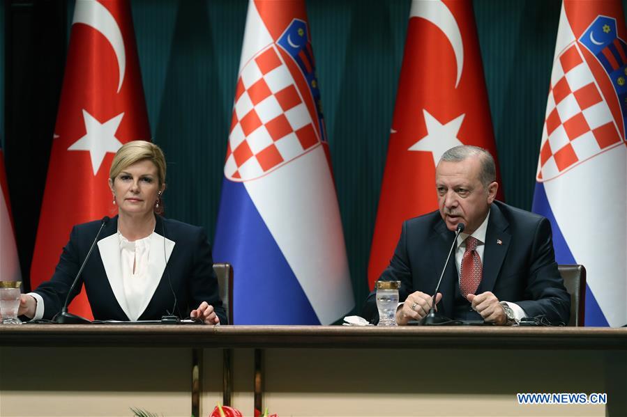 TURKEY-ANKARA-CROATIA-PRESIDENTS-PRESS