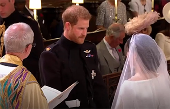 &ldquo;Till death us do part" The royal couple make their vows and are declared husband and wife