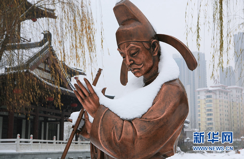 瑞雪降中原，洛河岸邊賞雪景