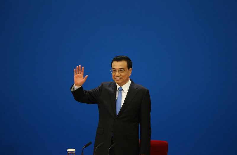 3月15日，國務院總理李克強在北京人民大會堂與中外記者見面，并回答記者提問。新華社記者 陳建力 攝