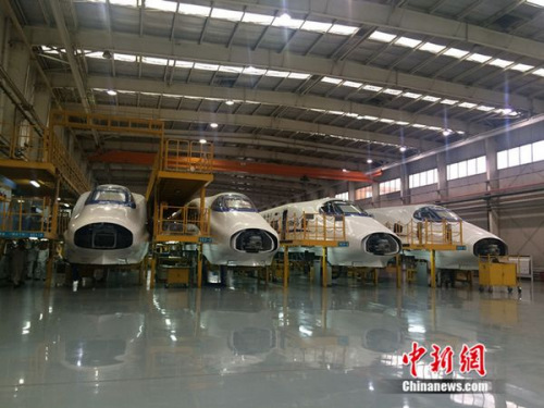 中車(chē)青島四方機(jī)車(chē)車(chē)輛股份有限公司廠房。中新網(wǎng) 邱宇 攝