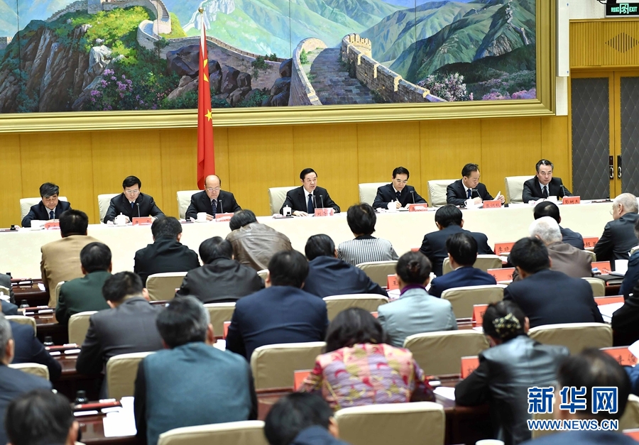 1月13日，中共中央政治局委員、中宣部部長、全國&ldquo;掃黃打非&rdquo;工作小組組長劉奇葆在北京出席第三十次全國&ldquo;掃黃打非&rdquo;工作電視電話會議。新華社記者 李濤 攝