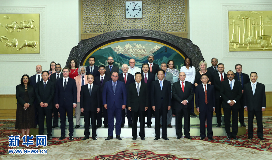 6月7日，中共中央政治局常委、中央書記處書記劉云山在北京會見金磚國家媒體高端論壇的媒體代表。新華社記者 謝環(huán)馳 攝