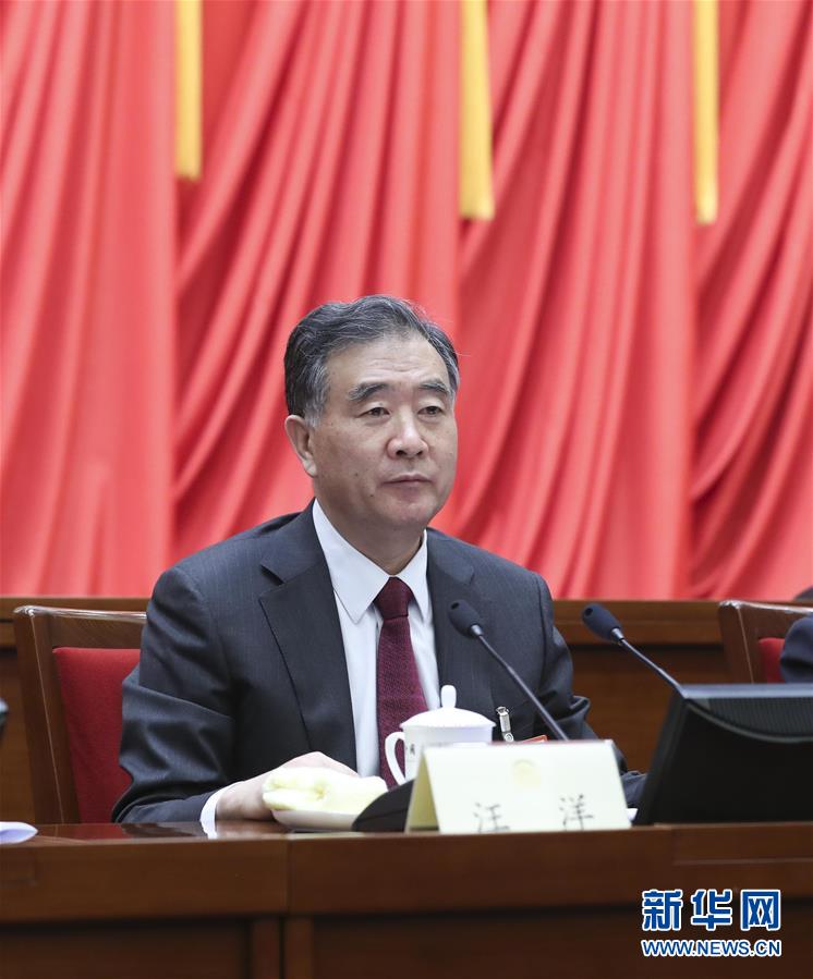 (兩會)(2)全國政協(xié)十三屆一次會議主席團(tuán)舉行第二次會議 汪洋主持