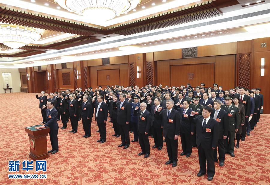 (兩會)十三屆全國人大專門委員會組成人員進行憲法宣誓