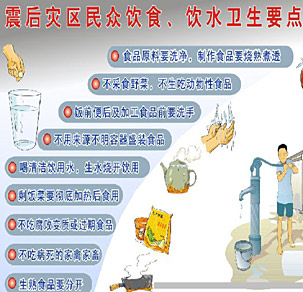 震后災(zāi)區(qū)民眾飲食、飲水衛(wèi)生要點(diǎn)