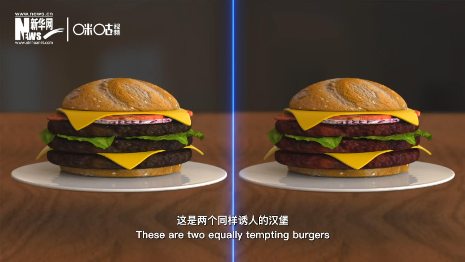 人造肉漢堡能在生產過程中節(jié)約水、土地、排放以及能量