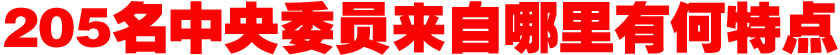 205名中央委員來自哪里？有何特點(diǎn)？