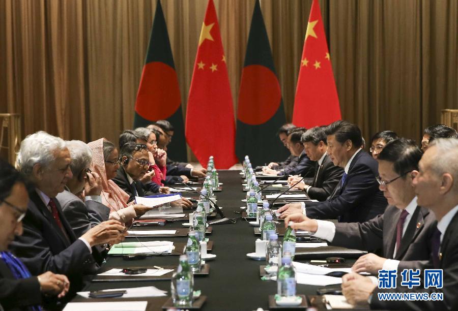 9月26日，國家主席習(xí)近平在紐約會見孟加拉國總理哈西娜。新華社記者蘭紅光攝 