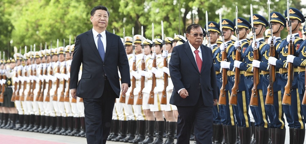 資料圖：習近平同老撾人民革命黨中央總書記、國家主席本揚舉行會談